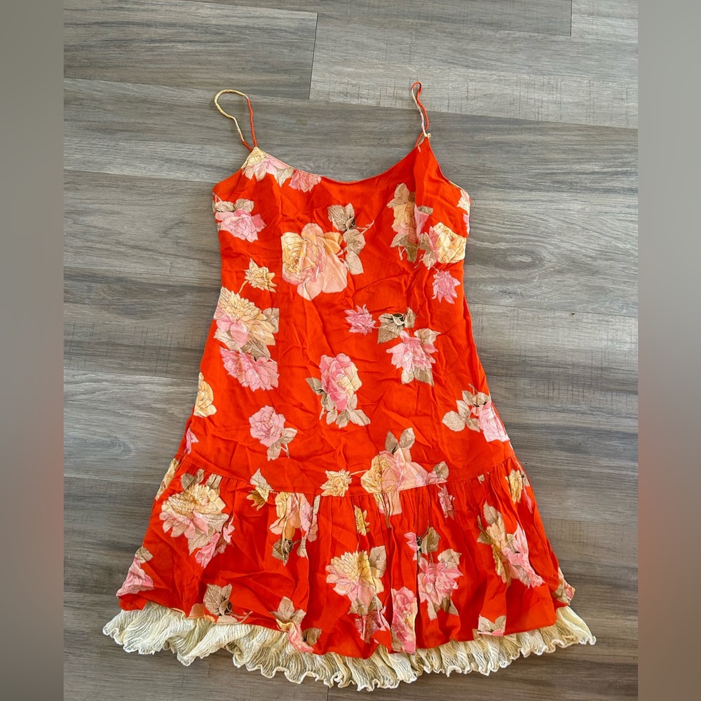 Dorothy Schoelen Platinum floral mini dress